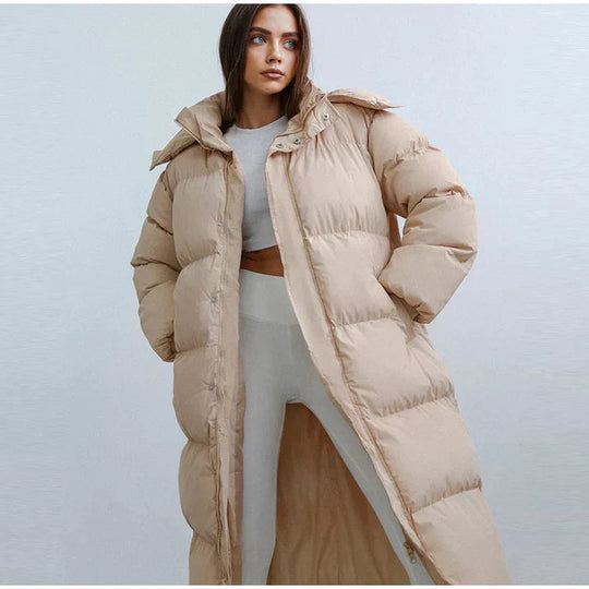 Long puffer jacket for women