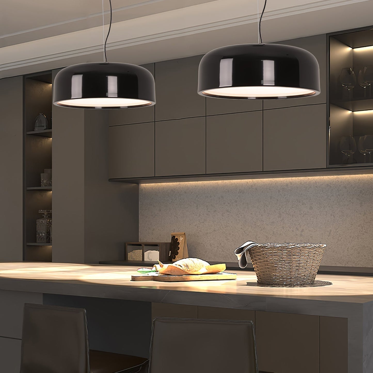 Modern Pendant Lamp for Dining Room & Kitchen | Smithfield Aluminum LED Light | E26/E27 Socket | 48cm Large Ceiling Light