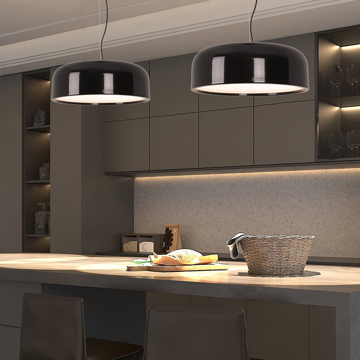 Modern Pendant Lamp for Dining Room & Kitchen | Smithfield Aluminum LED Light | E26/E27 Socket | 48cm Large Ceiling Light