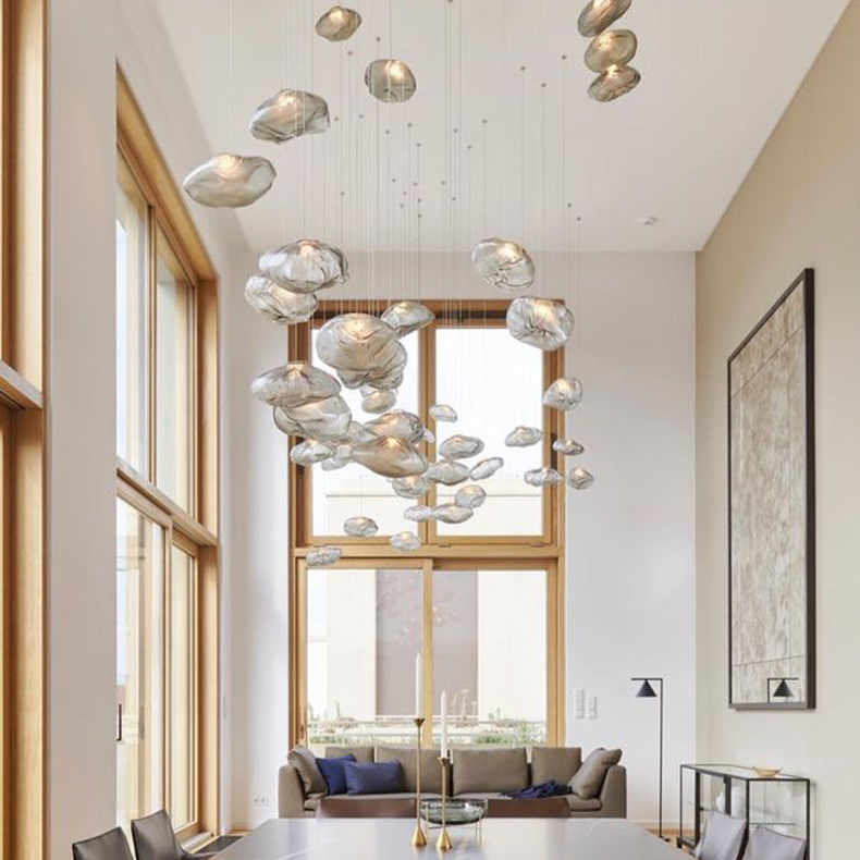 Minimalistic Pendant Lamp Made of Blown Glass