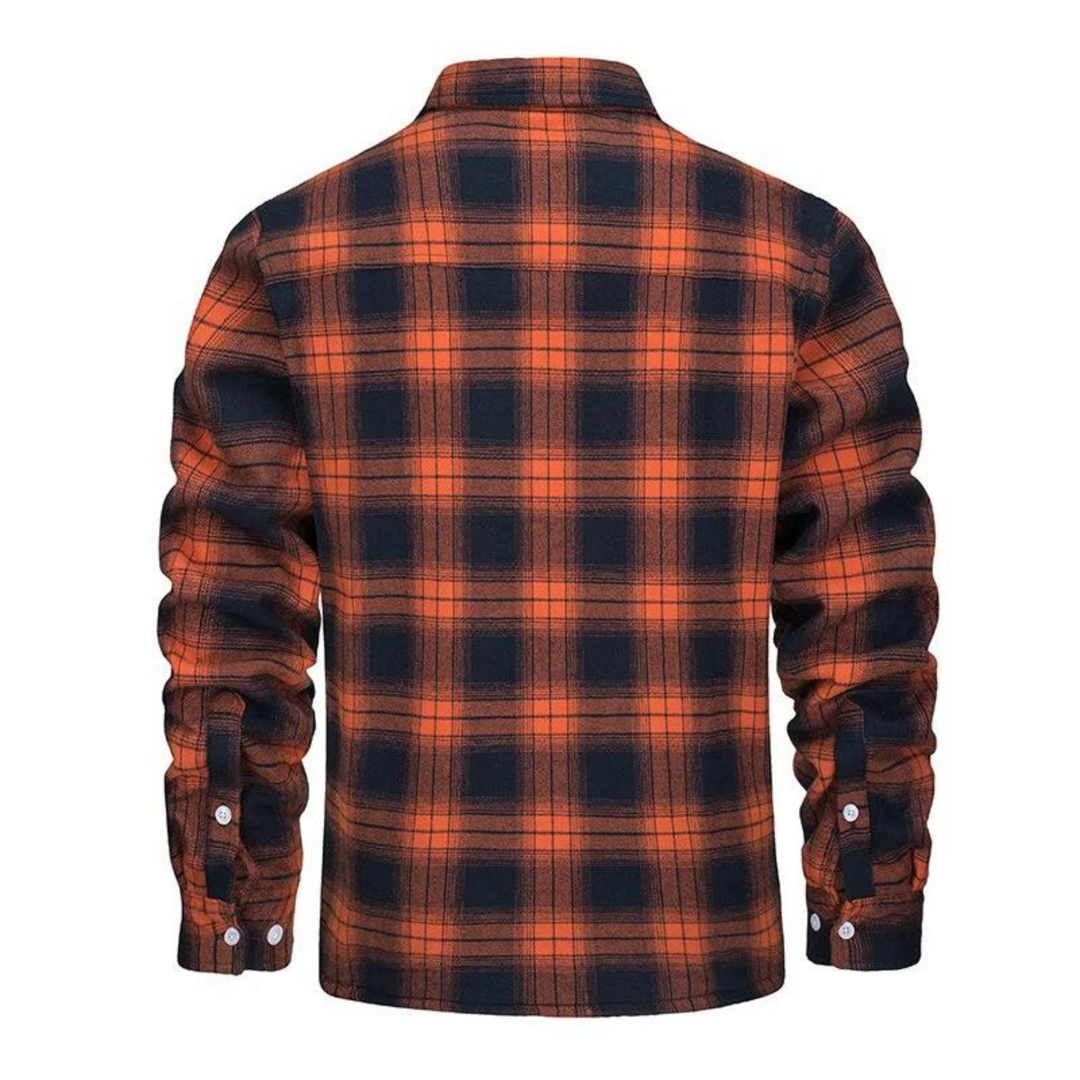 Men's Checked Jacket with Lining and Pockets | Ideal for Fall and Winter