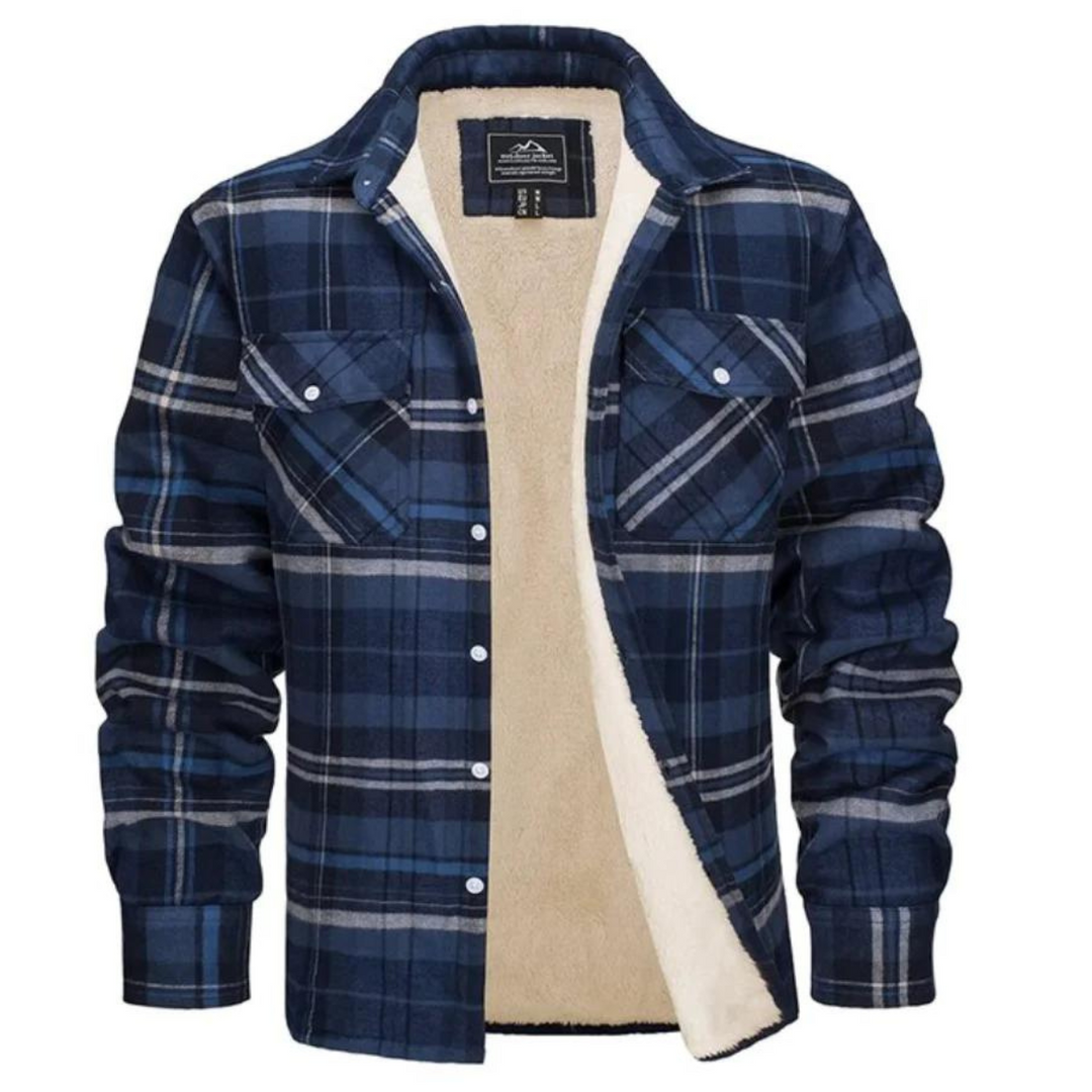 Men's Checked Jacket with Lining and Pockets | Ideal for Fall and Winter