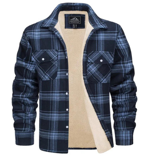 Men's Checked Jacket with Lining and Pockets | Ideal for Fall and Winter