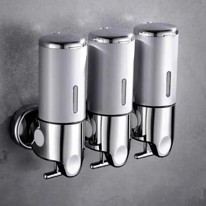 Wall-Mounted Soap Dispenser | Dish Soap Dispenser Set | Black, Silver & Transparent | SoapFlow