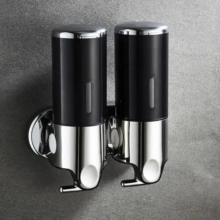 Wall-Mounted Soap Dispenser | Dish Soap Dispenser Set | Black, Silver & Transparent | SoapFlow