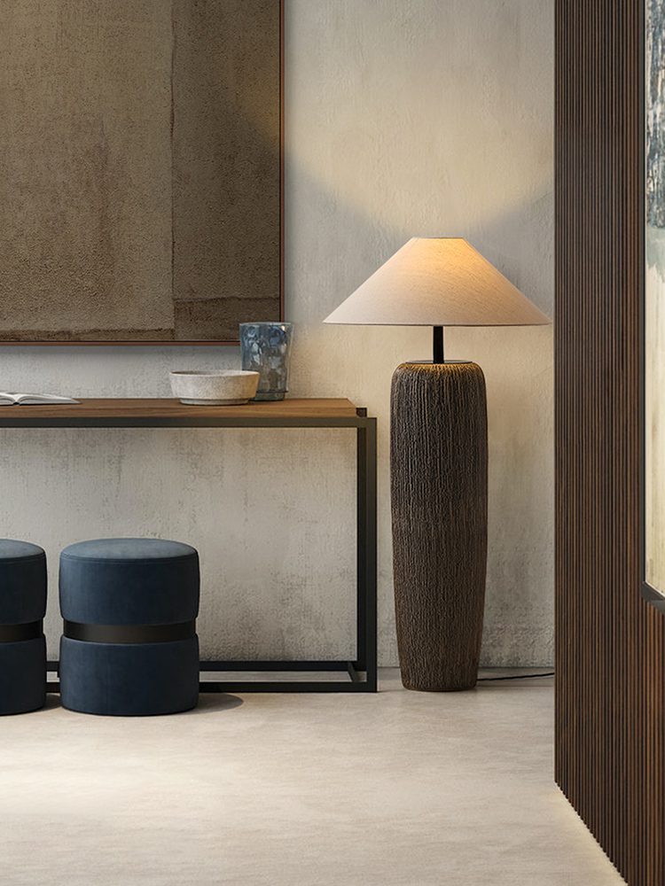 Weathered Wooden Floor Lamp