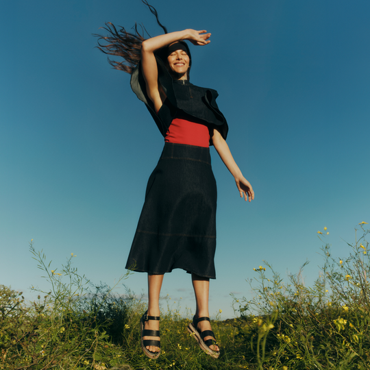 Dames | Sandaal | Weave Zwart | Verstelbare Gesp | Comfortabel | Elegant