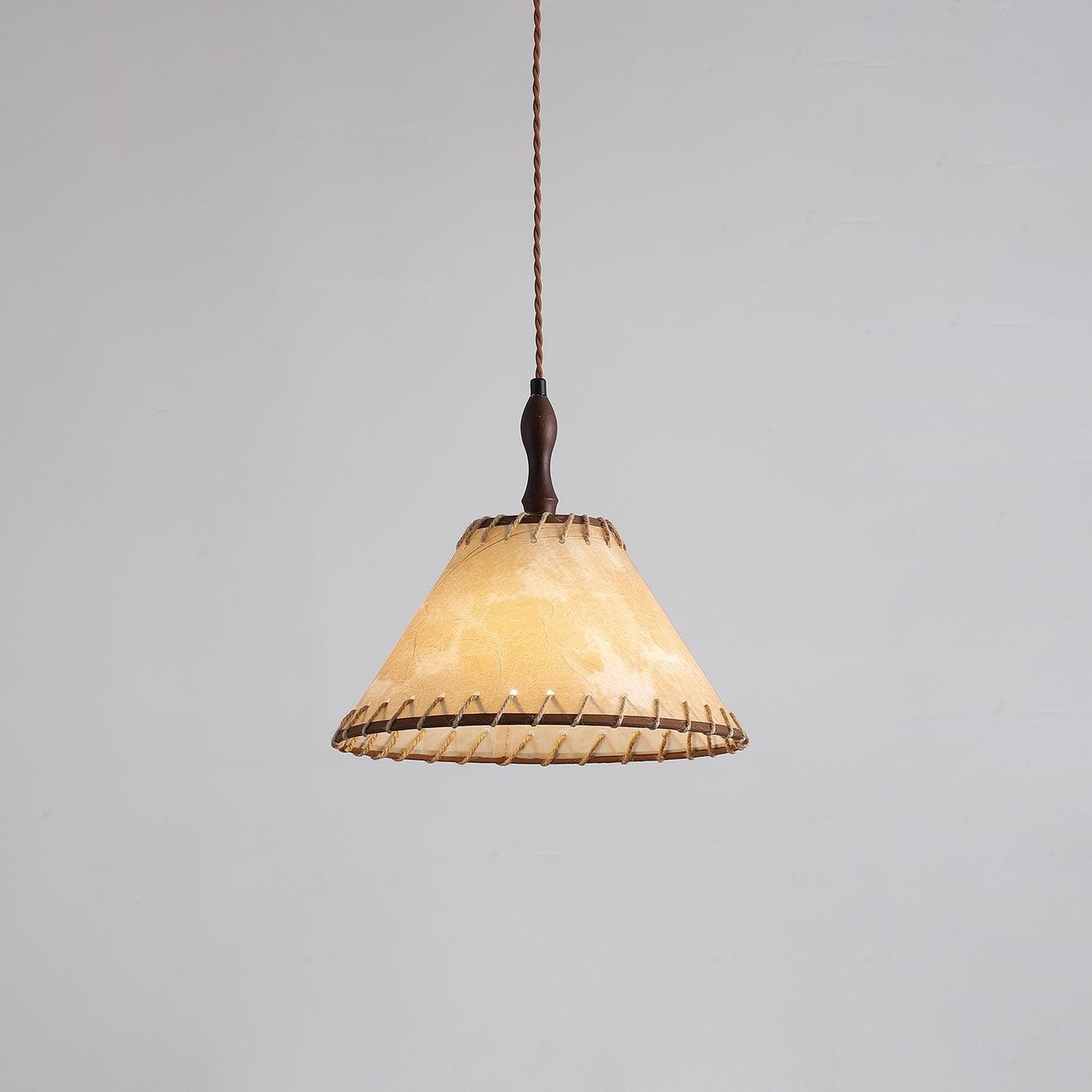 Wood and Fabric Pendant Lamp Scandinavian Natural Hanging Light | Soft Diffused Lighting | E26 E27 Compatible | Dining Living Room Ceiling Light
