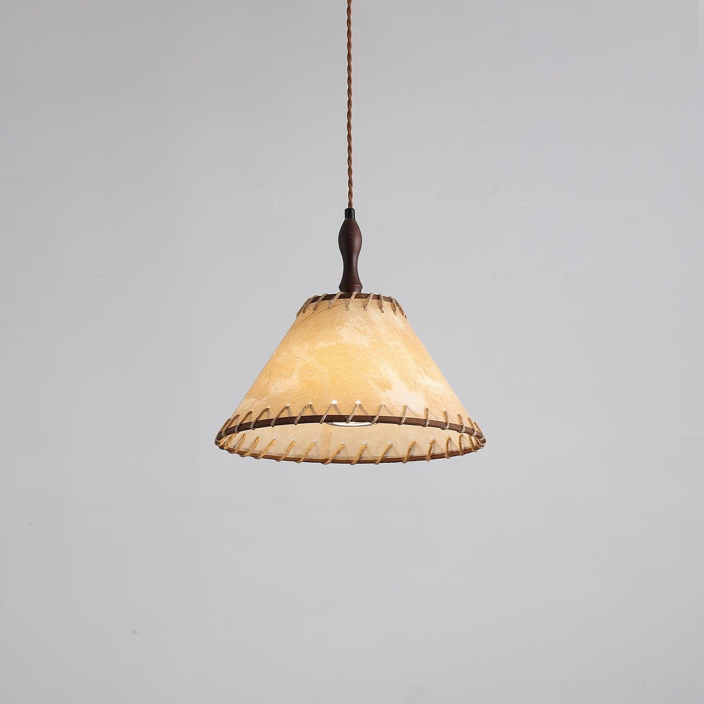 Wood and Fabric Pendant Lamp Scandinavian Natural Hanging Light | Soft Diffused Lighting | E26 E27 Compatible | Dining Living Room Ceiling Light