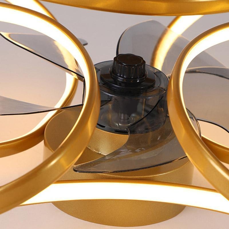 Flower LED modern built-in ceiling fan with remote control