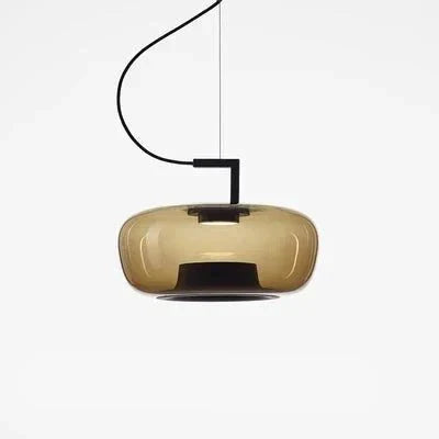 Scandinavian Modern Kitchen Pendant Lamp with Glass Globe | E27 LED Ceiling Light | Iron & Glass Stone | Dining Table Hanging Light