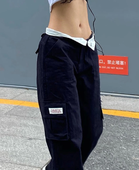 Women's Cargo Jeans with Low Waist