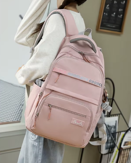Large school backpack with many pockets
