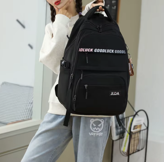 Large school backpack with many pockets