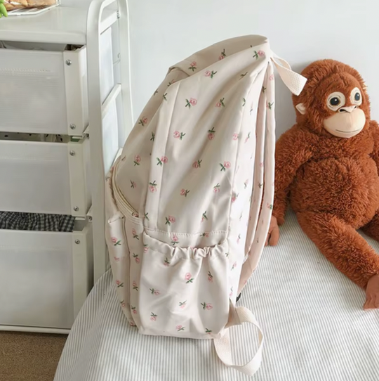 Waterproof school backpack with subtle pattern