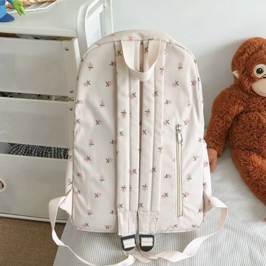 Waterproof school backpack with subtle pattern