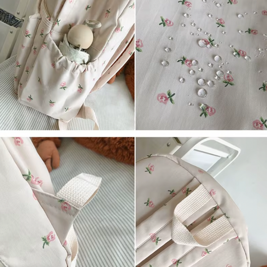 Waterproof school backpack with subtle pattern