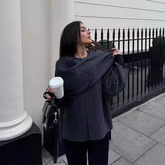 Women's Wool Coat | Oversized Fit | Warm Wool Blend | Button-Up Closure