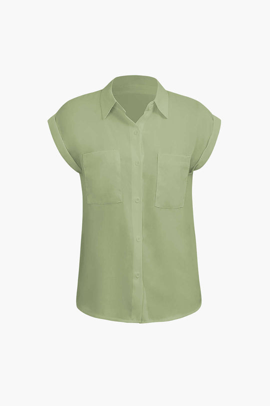 Vittoria - Minimalist Rolled Sleeve Knotted Hem Women's Shirt
