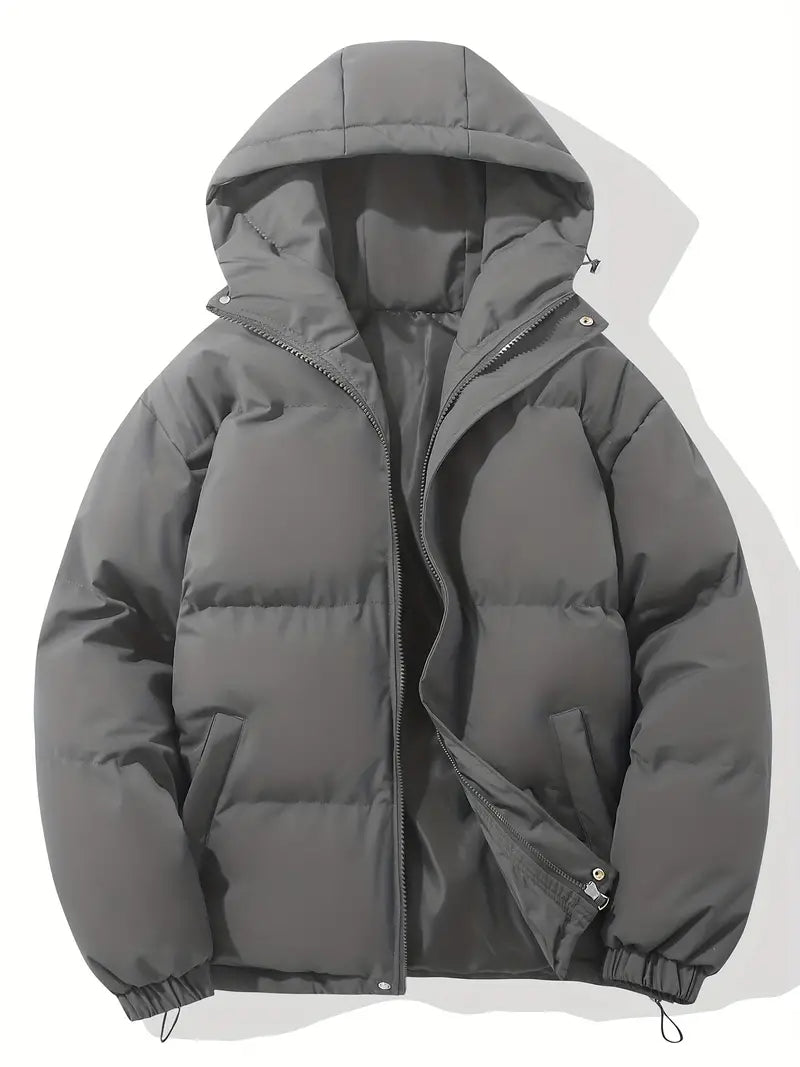 Men's Lined Hooded Jacket with Zipper | Ideal for Spring and Winter