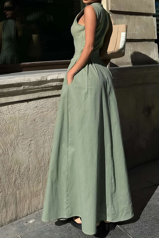 Plain Slipper Maxi Dress 