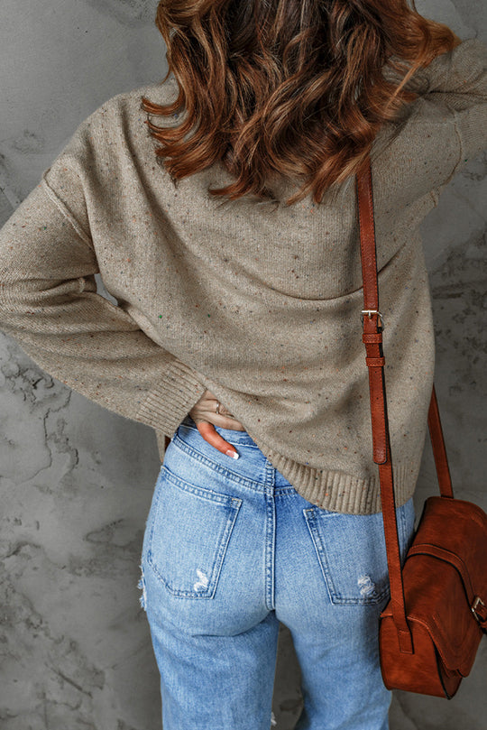 Colorful Exposed Seam Henley Sweater | Ribbed Button Sweater | Casual &amp; Chic Long Sleeves