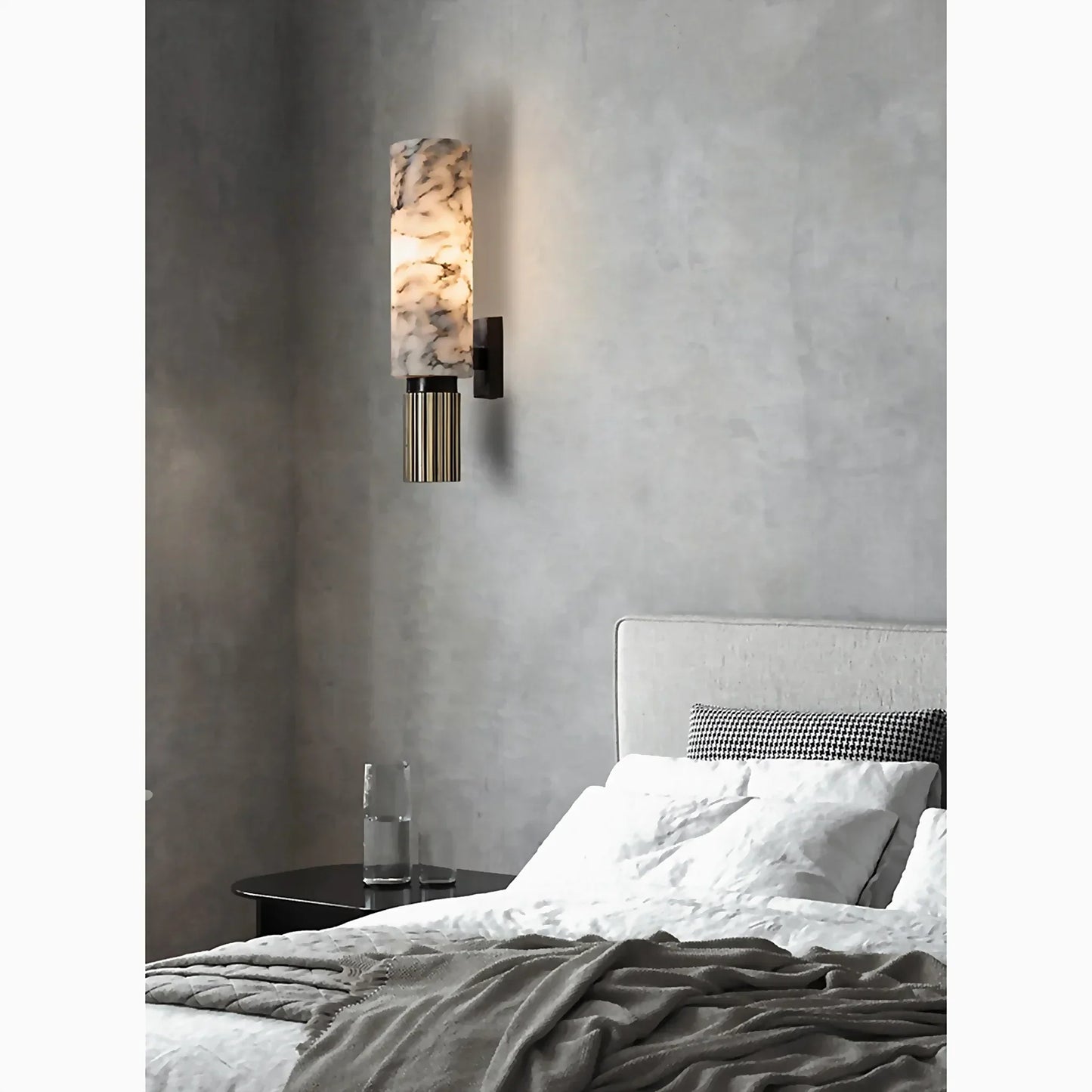 Marble Wall Lamp Modern Design | Natural Stone Wall Light | Copper Finish | E14 LED 5W | Indoor Decorative Lighting