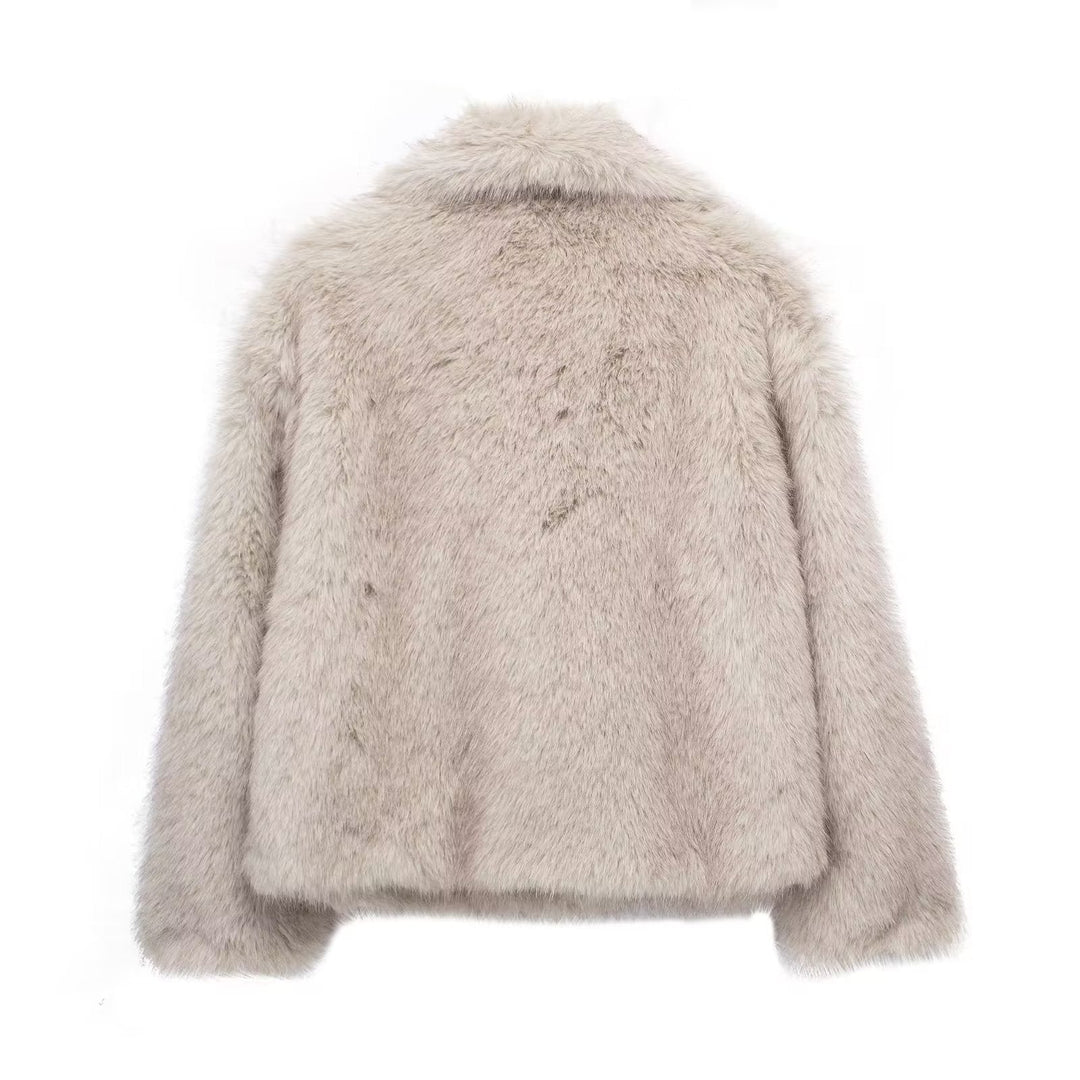 Women's Winter Coat | Short Model | Soft Plush | Classic Collar