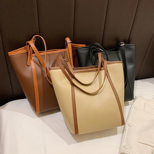 Beige Tote Shoulder Bag/Handbag with Shoulder Strap