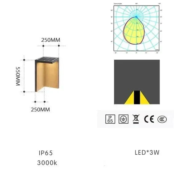 Block Lane Solar Outdoor Lamp | Minimalist LED Concrete Design | Warm White IP65 Waterproof Lighting