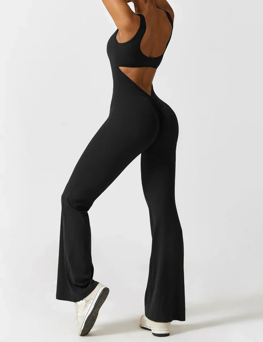Women's Flared Jumpsuit with V-Back – Shaping &amp; Comfort for Every Day