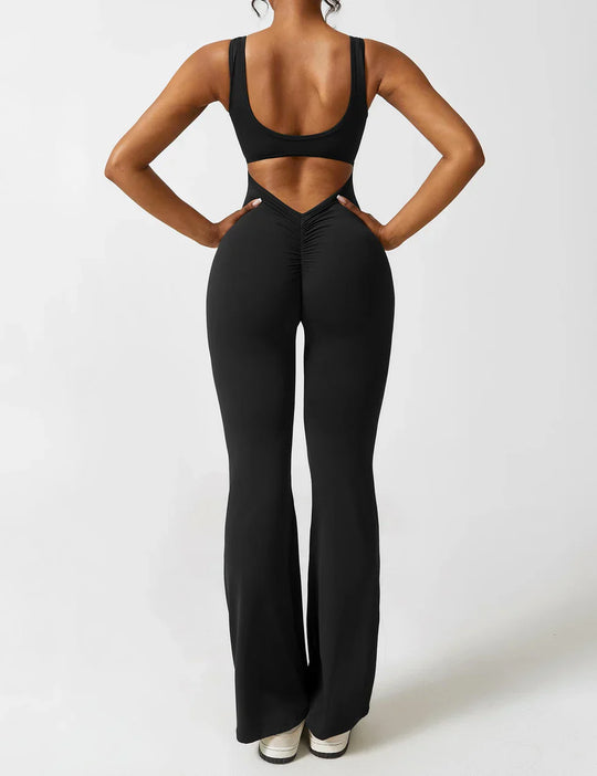 Women's Flared Jumpsuit with V-Back – Shaping &amp; Comfort for Every Day