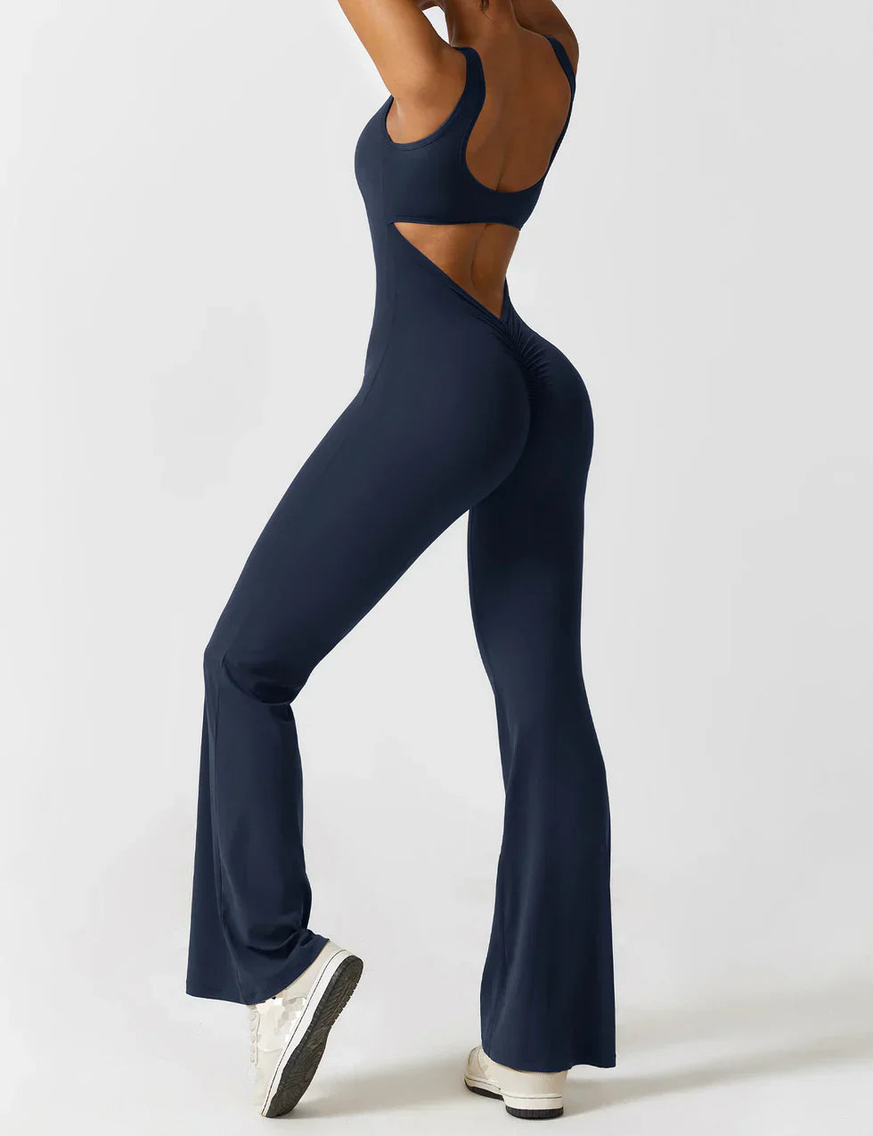 Women's Flared Jumpsuit with V-Back – Shaping &amp; Comfort for Every Day