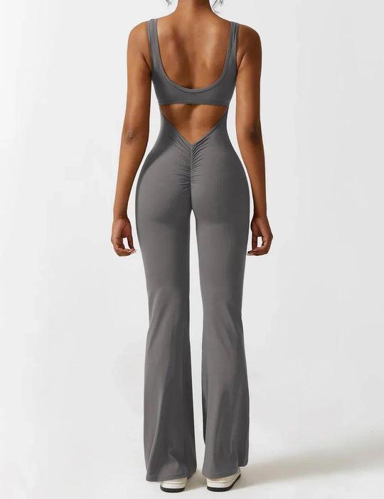 Women's Flared Jumpsuit with V-Back – Shaping &amp; Comfort for Every Day
