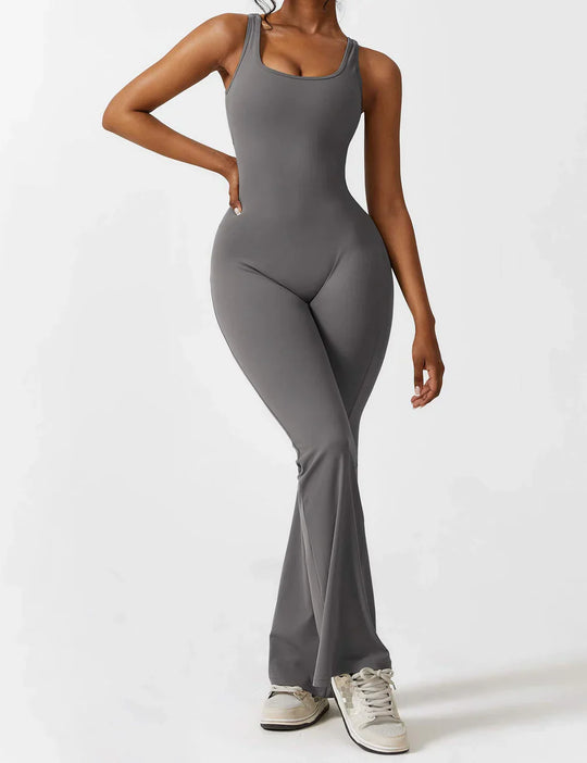 Women's Flared Jumpsuit with V-Back – Shaping &amp; Comfort for Every Day