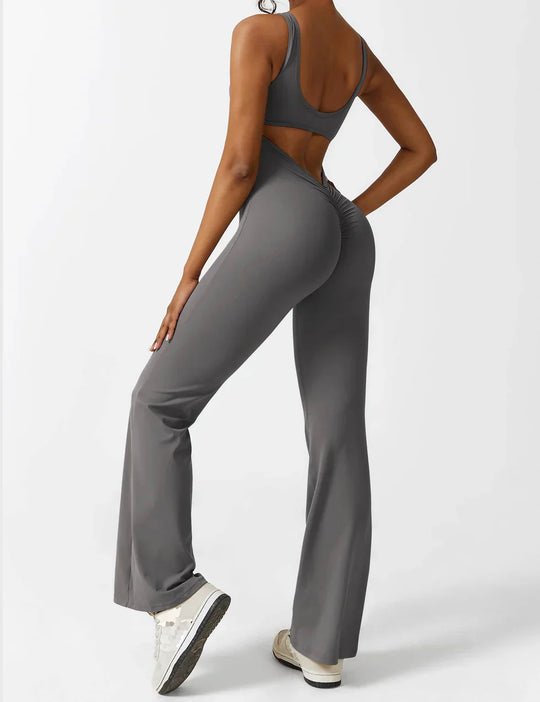 Women's Flared Jumpsuit with V-Back – Shaping &amp; Comfort for Every Day