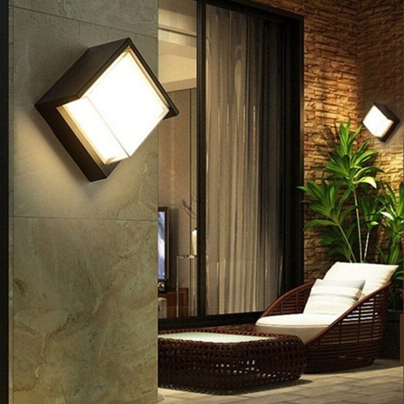 Boxer Outdoor Wall Light with Motion Sensor | Aluminum LED Lamp | Warm White IP65 Waterproof Lighting