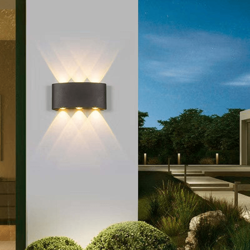 Outdoor LED Wall Lamp Waterproof Aluminum Light Fixture | Modern Up Down Beam Design | Multiple Watt Options | Indoor Outdoor Wall Lighting