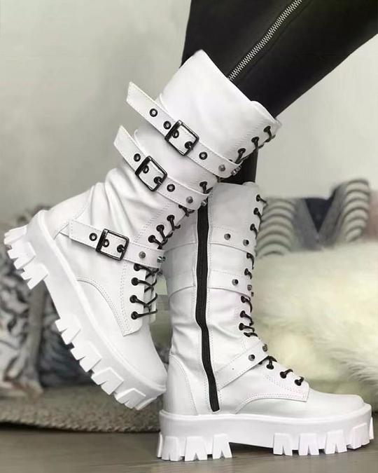 HeidiMode | Boots with Zipper and Buckles