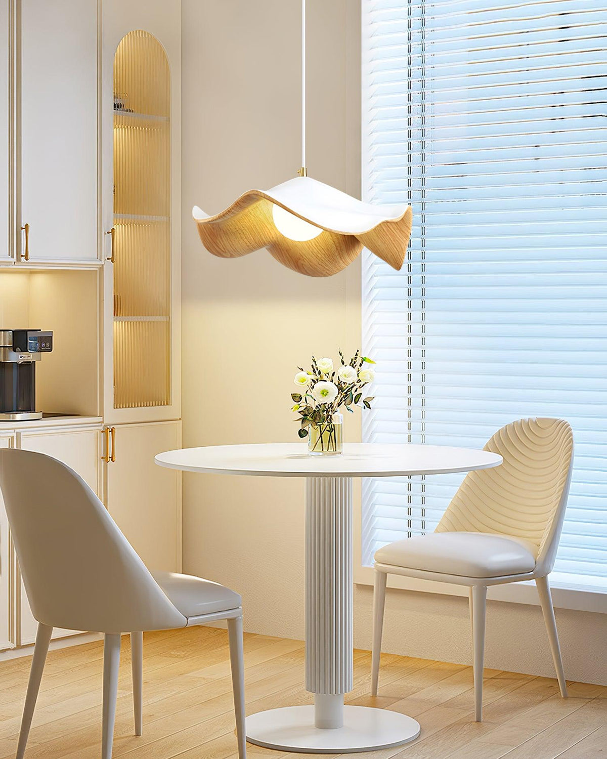 Casia Unique Pendant Lamp | Lotus Leaf-Inspired Metal & Resin Ceiling Light | G9 LED 5W | Artistic Water-Transfer Design | Adjustable Hanging Height