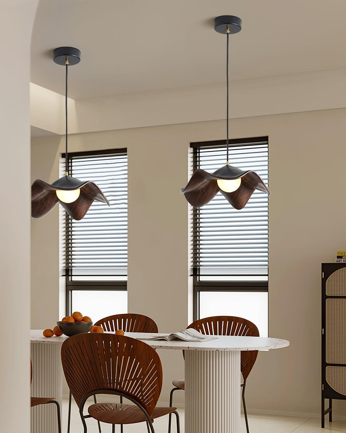 Casia Unique Pendant Lamp | Lotus Leaf-Inspired Metal & Resin Ceiling Light | G9 LED 5W | Artistic Water-Transfer Design | Adjustable Hanging Height