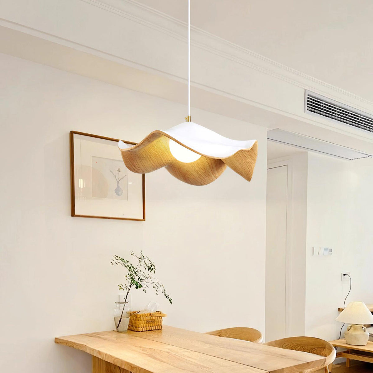 Casia Unique Pendant Lamp | Lotus Leaf-Inspired Metal & Resin Ceiling Light | G9 LED 5W | Artistic Water-Transfer Design | Adjustable Hanging Height