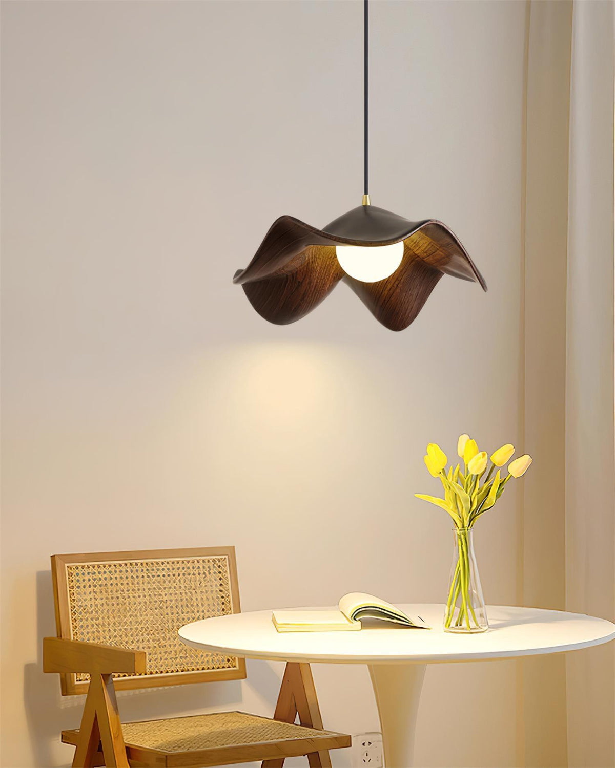 Casia Unique Pendant Lamp | Lotus Leaf-Inspired Metal & Resin Ceiling Light | G9 LED 5W | Artistic Water-Transfer Design | Adjustable Hanging Height