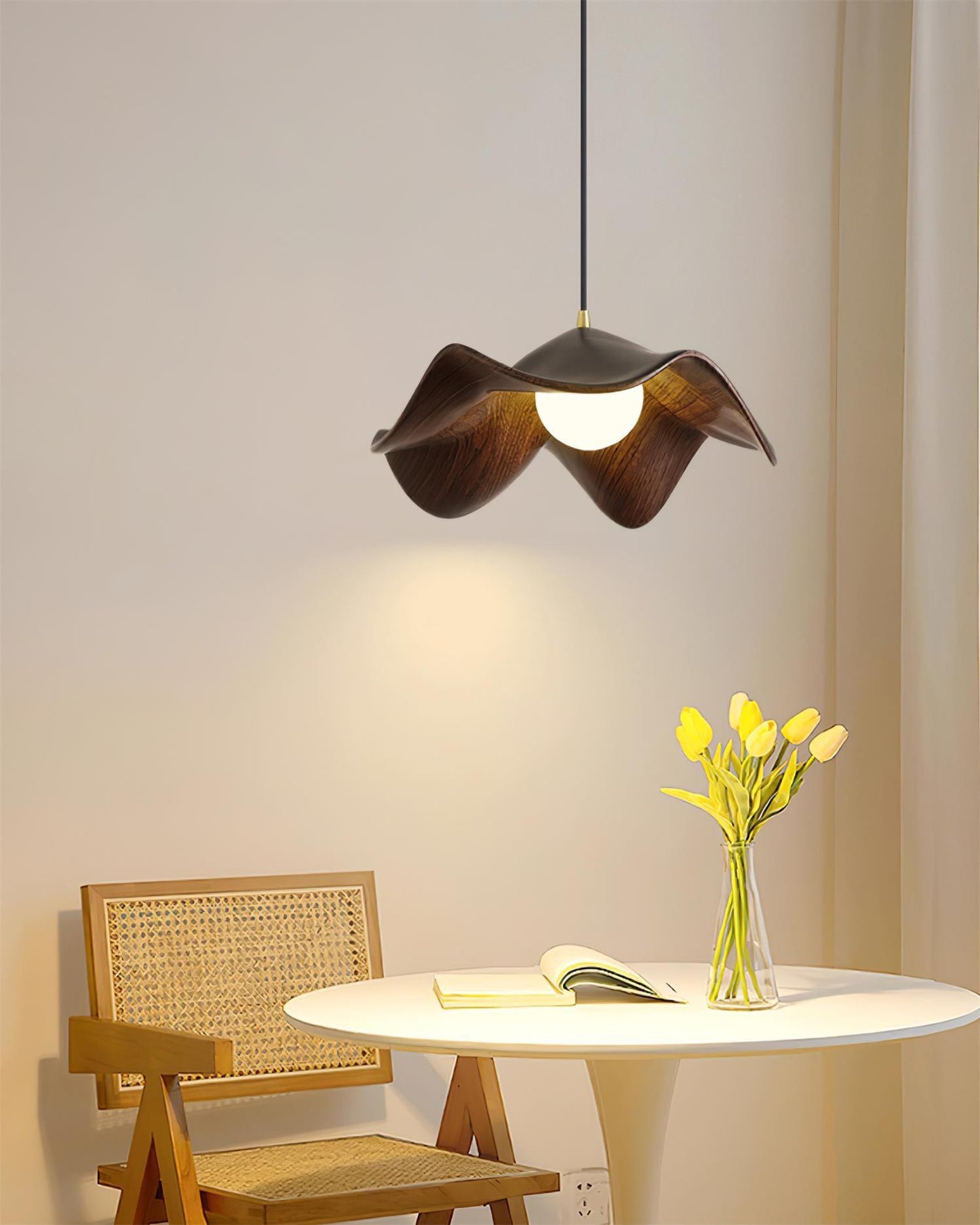 Casia Unique Pendant Lamp | Lotus Leaf-Inspired Metal & Resin Ceiling Light | G9 LED 5W | Artistic Water-Transfer Design | Adjustable Hanging Height