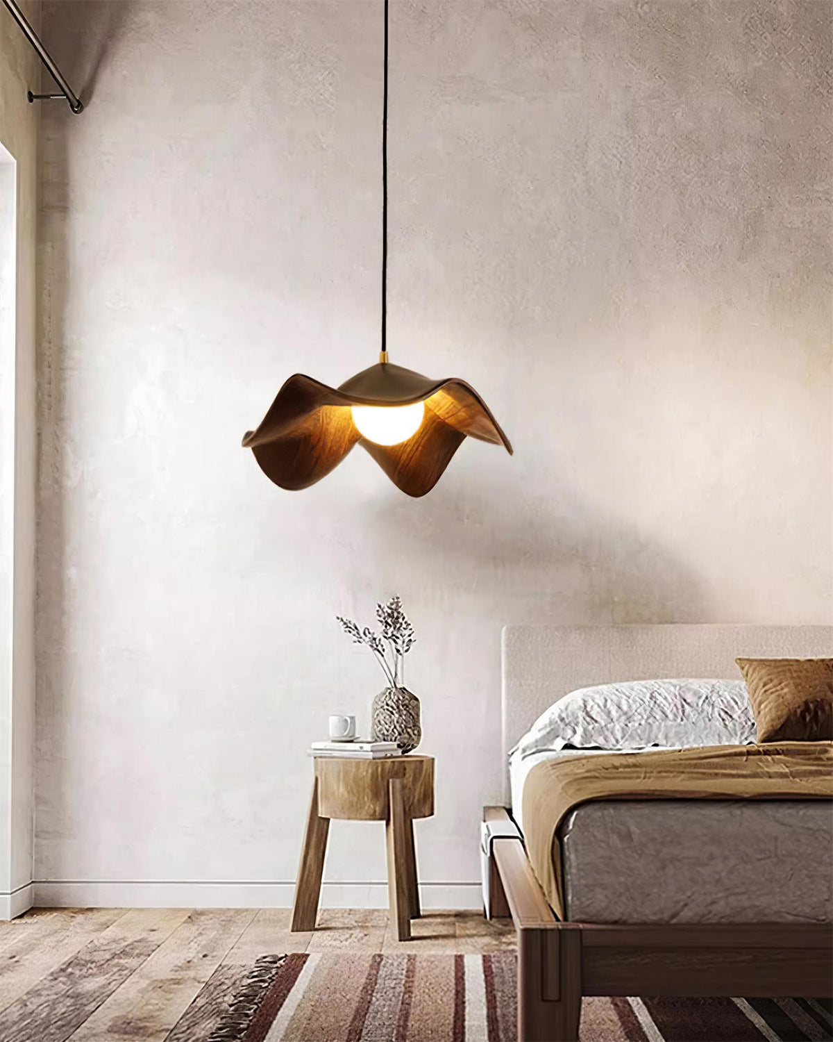 Casia Unique Pendant Lamp | Lotus Leaf-Inspired Metal & Resin Ceiling Light | G9 LED 5W | Artistic Water-Transfer Design | Adjustable Hanging Height