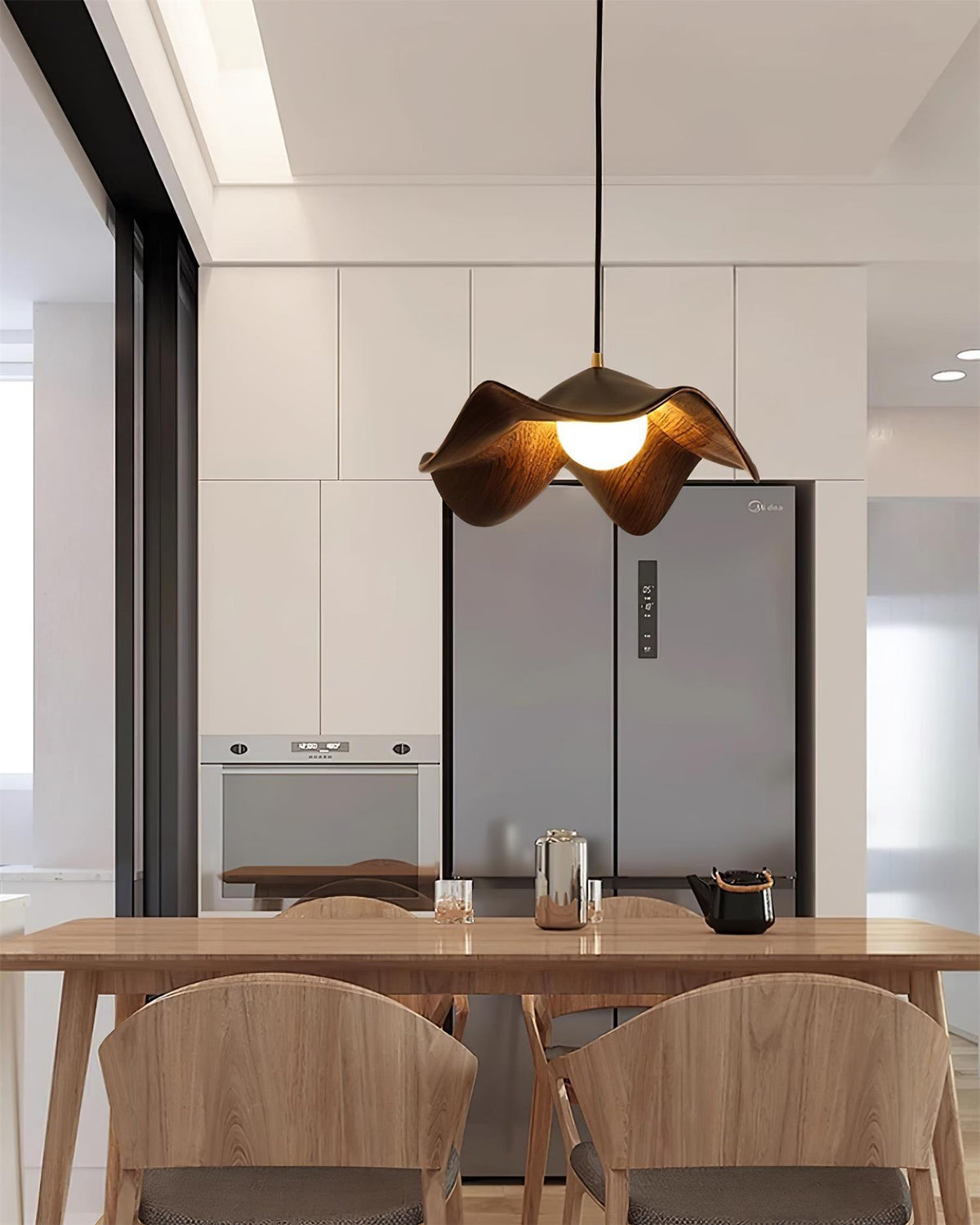 Casia Unique Pendant Lamp | Lotus Leaf-Inspired Metal & Resin Ceiling Light | G9 LED 5W | Artistic Water-Transfer Design | Adjustable Hanging Height