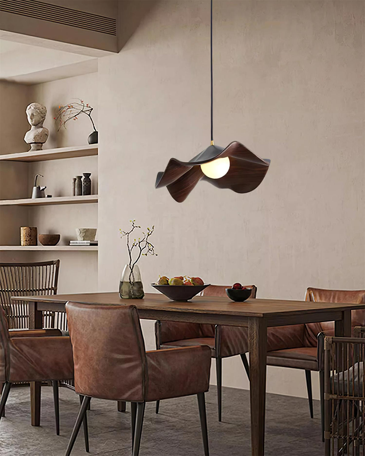 Casia Unique Pendant Lamp | Lotus Leaf-Inspired Metal & Resin Ceiling Light | G9 LED 5W | Artistic Water-Transfer Design | Adjustable Hanging Height