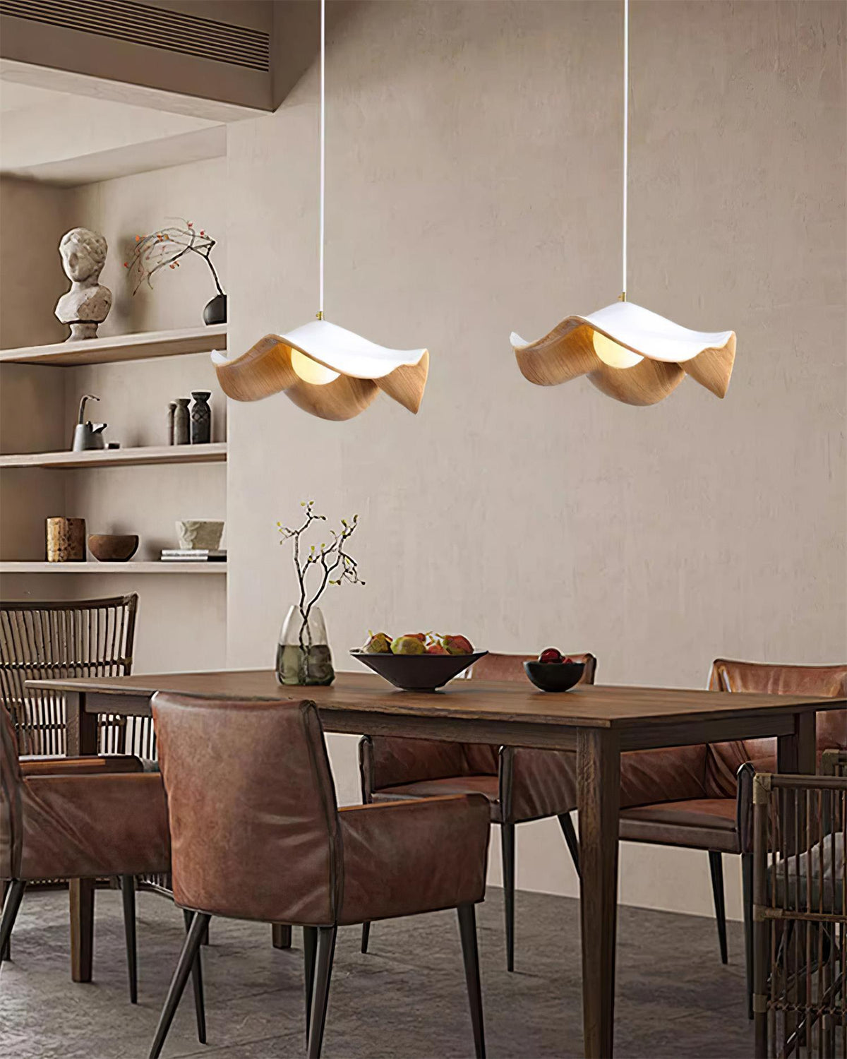 Casia Unique Pendant Lamp | Lotus Leaf-Inspired Metal & Resin Ceiling Light | G9 LED 5W | Artistic Water-Transfer Design | Adjustable Hanging Height