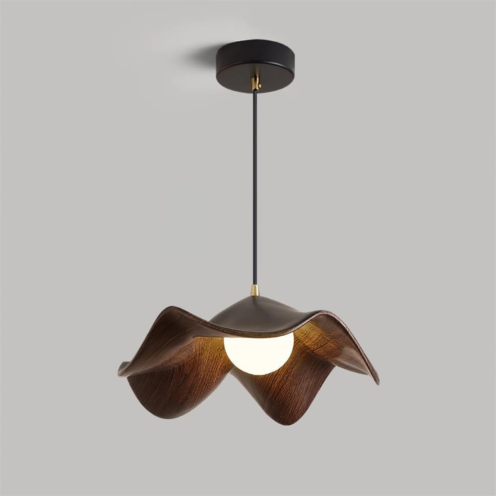 Casia Unique Pendant Lamp | Lotus Leaf-Inspired Metal & Resin Ceiling Light | G9 LED 5W | Artistic Water-Transfer Design | Adjustable Hanging Height