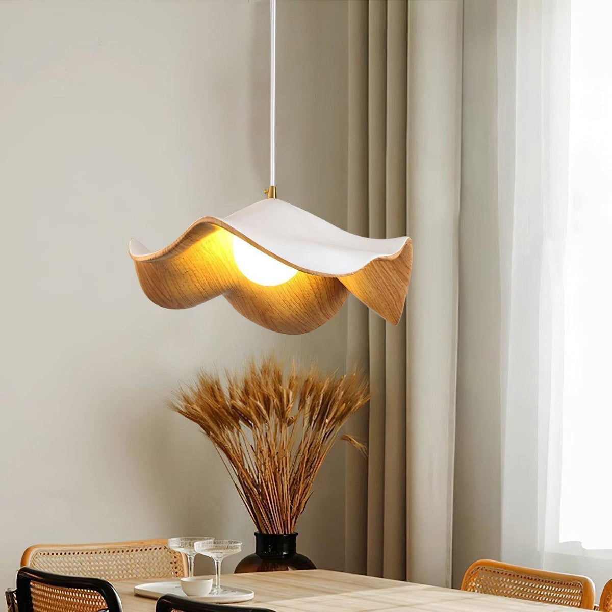 Casia Unique Pendant Lamp | Lotus Leaf-Inspired Metal & Resin Ceiling Light | G9 LED 5W | Artistic Water-Transfer Design | Adjustable Hanging Height